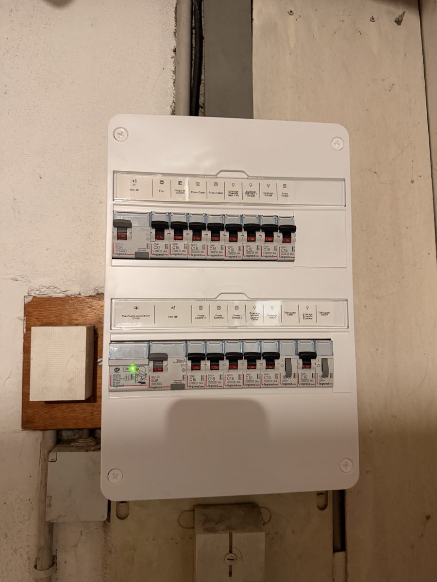 Tableau électrique posé dans un encadrement existant